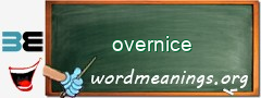 WordMeaning blackboard for overnice